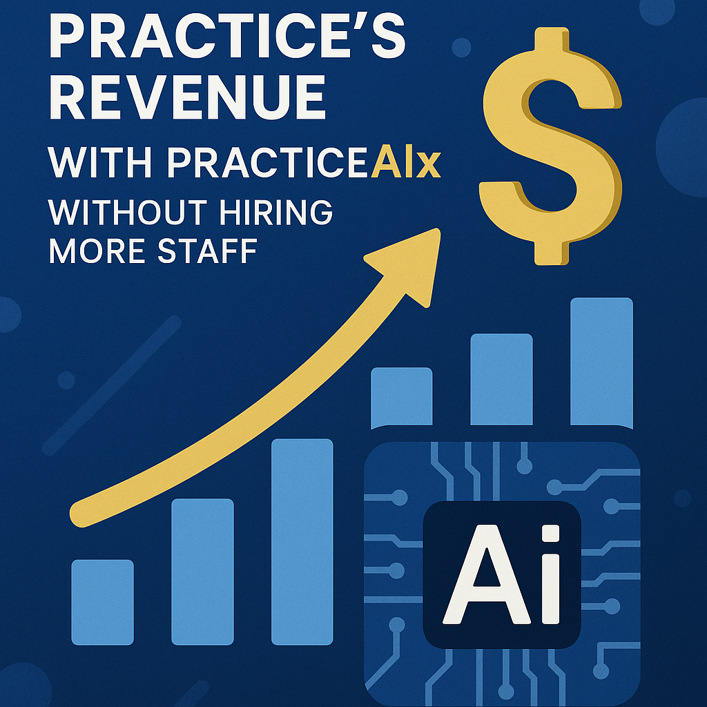 Graph showing rising revenue in a medical practice after implementing PracticeAIx AI technology.